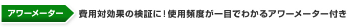 アワーメーター　費用対効果の検証に！使用頻度が一目でわかるアワーメーター付き